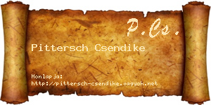 Pittersch Csendike névjegykártya